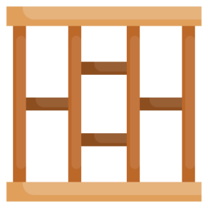 Wooden fence structure icon for property boundary and outdoor construction
